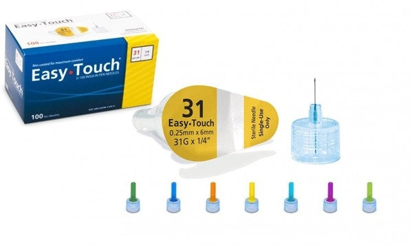 Easy Touch Pen Needles, 31g x 3/16, 831361, Box 100
