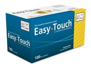 Easy Touch Diabetic Syringes: 27g, 28g, 29g, 30g, and 31g