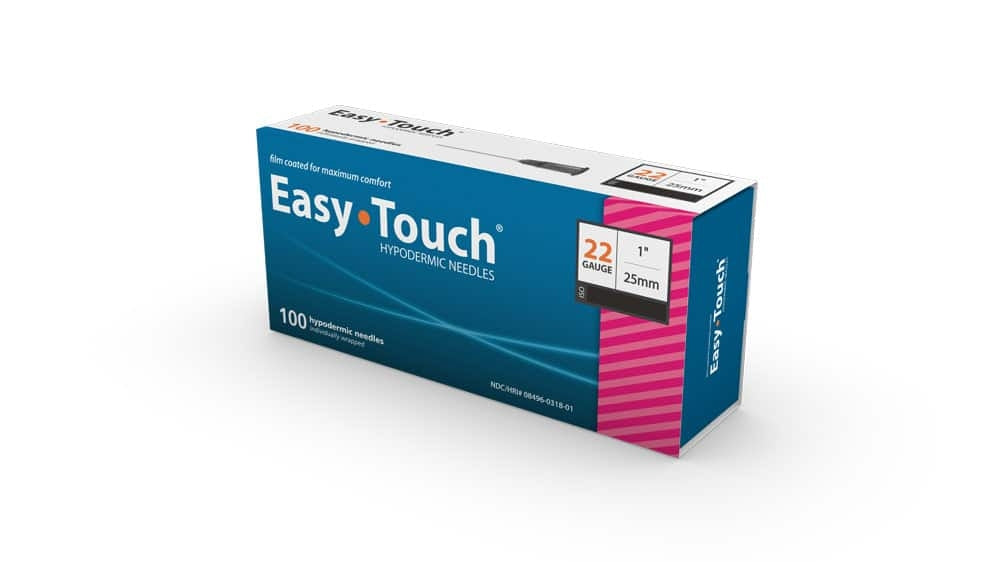 Easy Touch Sterile Hypodermic Needle, Box of 100