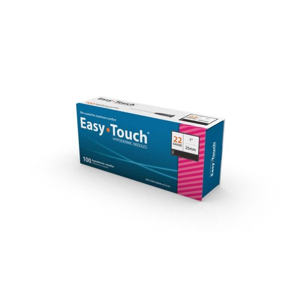Easy Touch Hypodermic Needles 25g x 5/8, Box 100