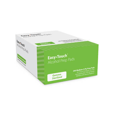 Easy Touch Alcohol Prep Pads, Box of 200