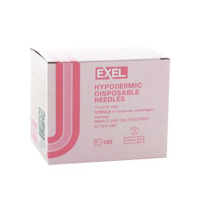 Exel Disposable Hypodermic Needle 18g x 1" (Qty.100), 26419