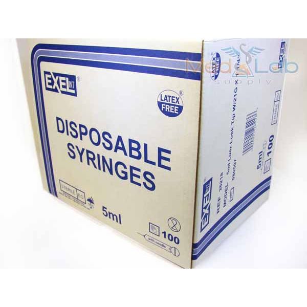 Exel Luer Lock Syringe & Needle, 3cc, 25g x 1.5", 100/BX