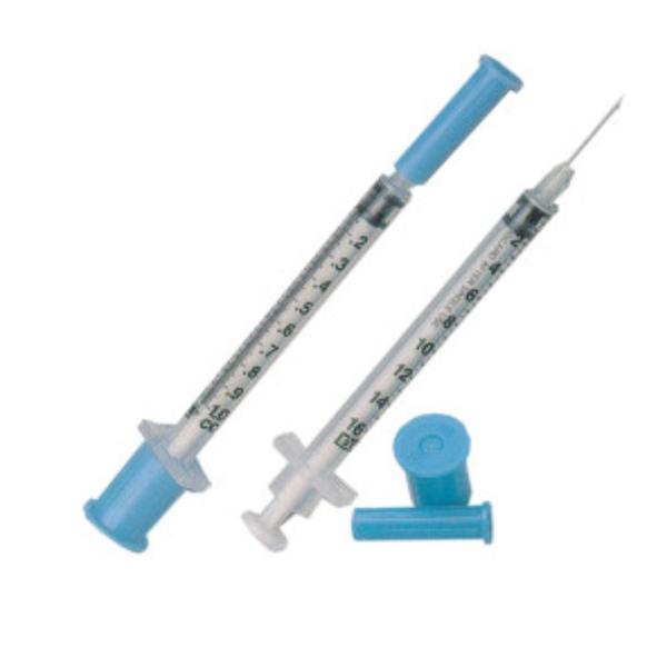 Exel Luer Slip Syringe & Needle,1cc x 25g x 1", 100/BX, 26042