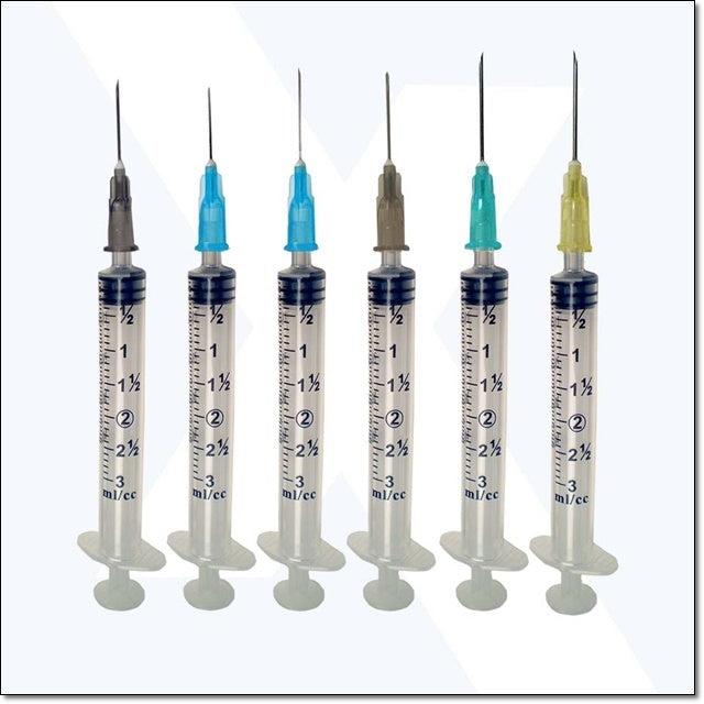 Exel Luer Lock Sterile 3cc Syringe with Needle, BX of 100 (Click for all Available Sizes)