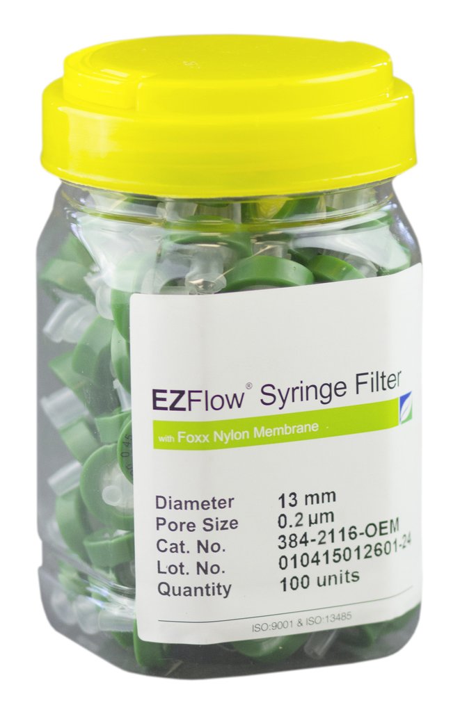 EZFlow Syringe Filter, Sample-Prep, Nylon, 0.22 & 0.45um: 13mm