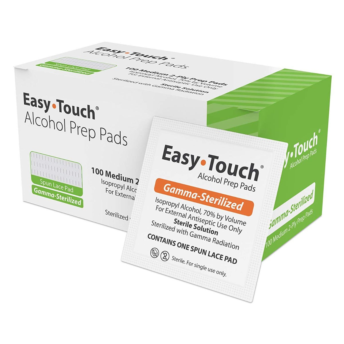 Easy Touch Alcohol Prep Pads, Box of 100