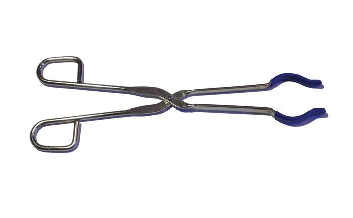 Stainless Steel Laboratory Tongs, 12", Silicone-coated grips