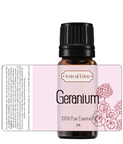 Geranium Pure Essential Oil 15ml, By Vale of Eden