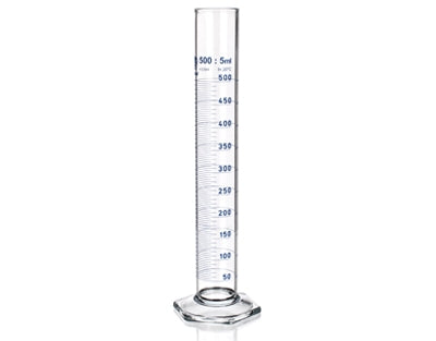 Med Lab Supply Graduated Cylinders Hex Base 500ML, Qty. 1