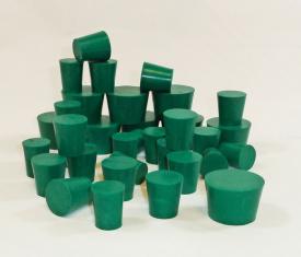 Size No. 3 - Green Neoprene Solid Rubber Stopper (Qty. 1)