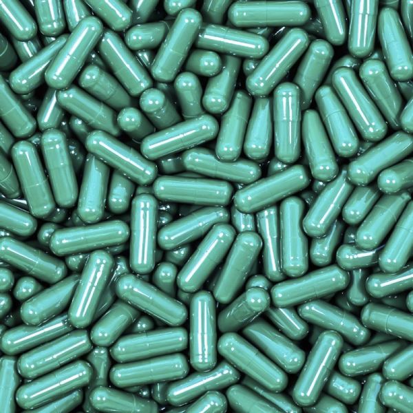 Green Empty Gelatin Capsules, Size 2, Qty. 1500 in resealable bag
