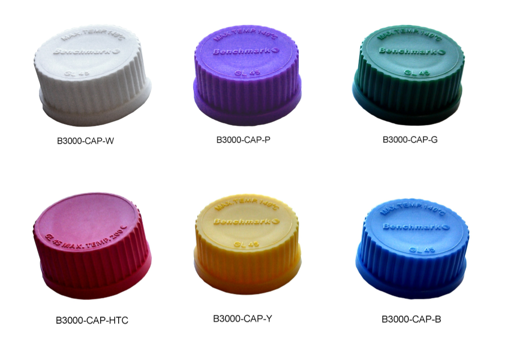 Hybex Glass Media Storage Bottle, 500ML - 5 Cap Color Options, Case 10