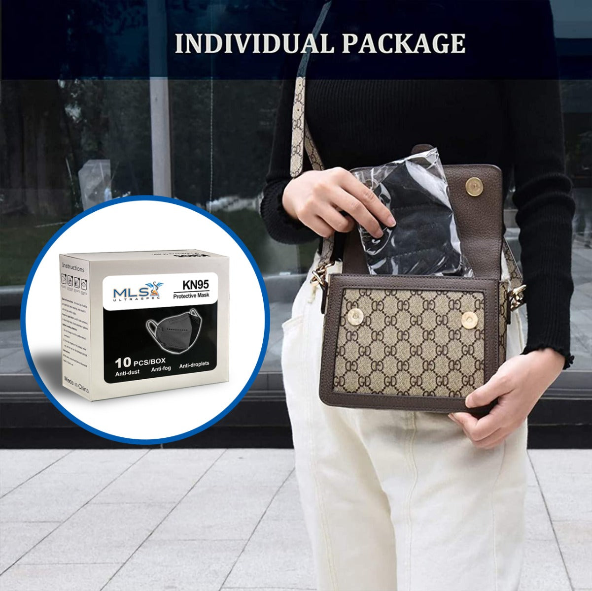 UltraSpec Premium KN95 Masks-Youth Size. Stealth Black (white interior). Individually sealed. Box of 20. USA Nelson Lab tested @ 99+% filtration efficiency.