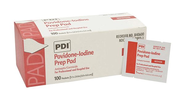 PDI PVP Iodine Prep Pads, 1.1875" x 2.625", Qty. 100