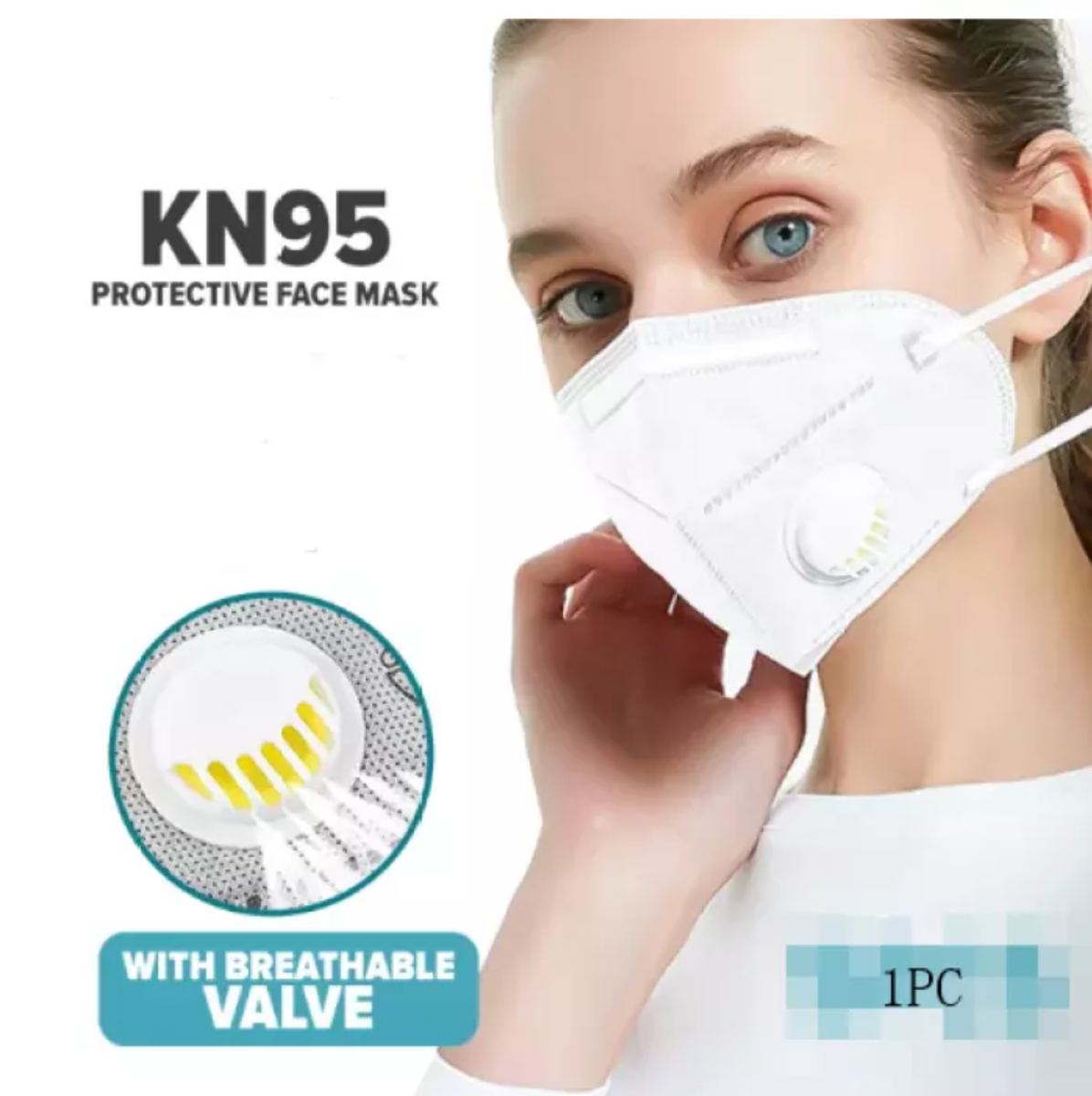 Soulern Small Adult/Teenage Size Premium KN95 masks, with Breathable Exhaust Valve. Pack of 3 or Case of 999. 97+% Filtration Efficiency. As Low As $.66/Mask.