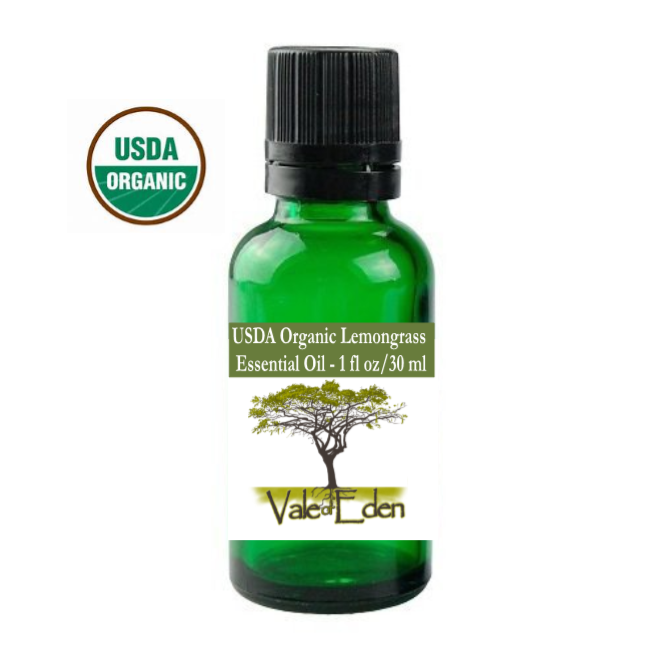 Lemongrass Essential Oil, 15ML, Certified Organic, By Vale of Eden