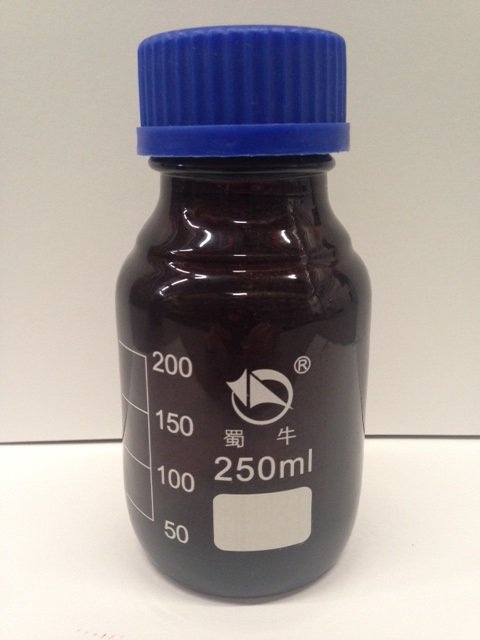 250ml, Amber Glass Graduated Media Bottle (Qty. 1)