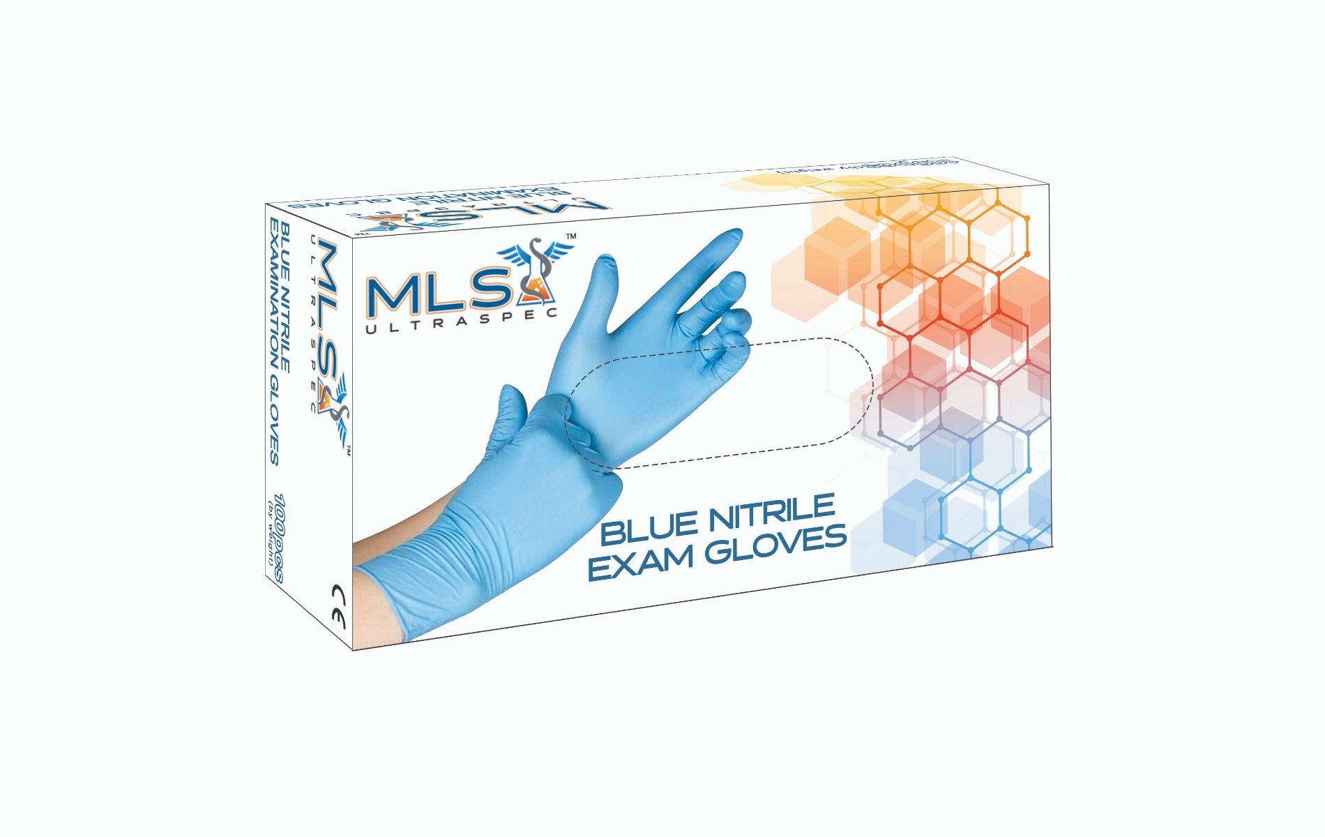 Ultra Spec Nitrile Gloves, Medical Exam Grade, Powder-free Blue, Sizes: Small to X-Large.