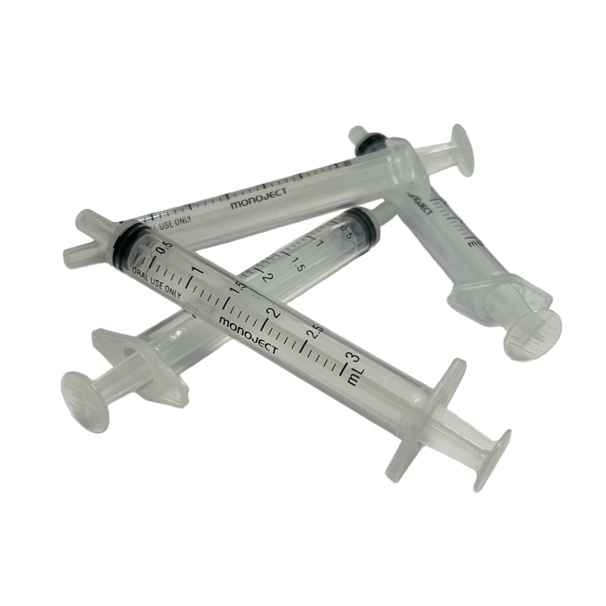 Monoject Oral Dispensing Syringe, 3mL, Clear, 100/BX