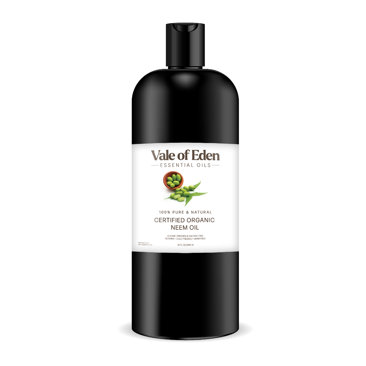 Neem Oil, Certified Organic, Virgin, Cold Pressed, 32 fl oz