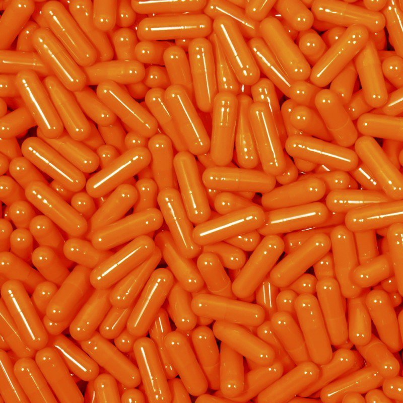 Orange Empty Gelatin Capsules, Size 2 (Qty. 500)