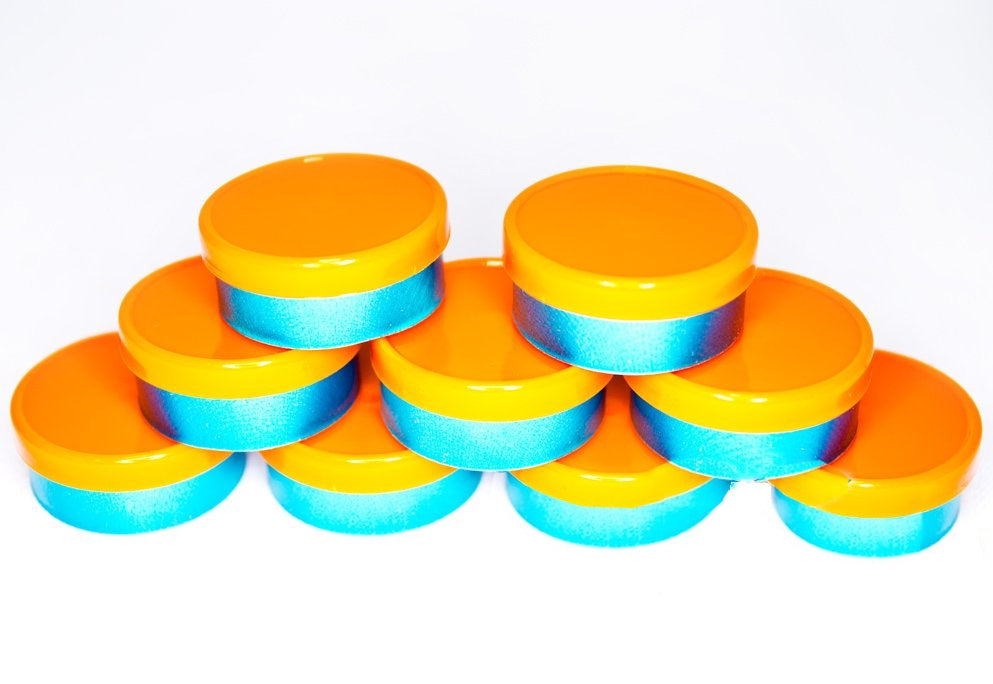 20mm Dual Tone Flip Top Seals (Orange/Cyan) Qty. 100