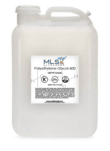 Polyethylene Glycol 600, USP/NF Grade, 5 Gallons, ships free