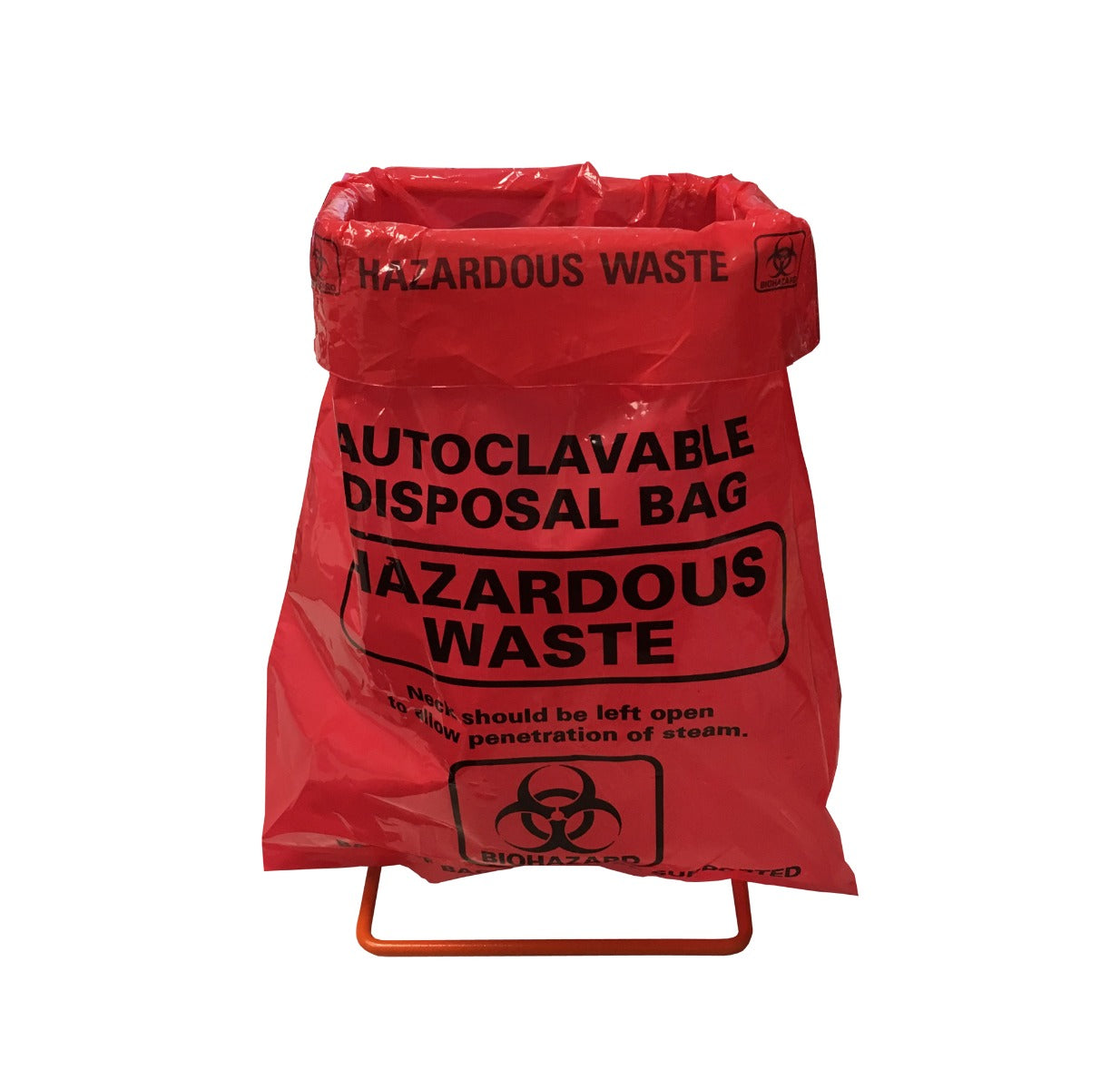 Autoclave Biohazard Bags, Red 12.2x26", Box of 200