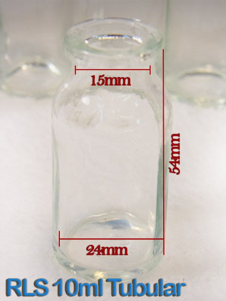 MLS 10ML Moulded Clear Glass Serum Vials