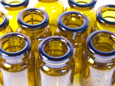 RLS 10ml "Short" Tubular Amber Glass Serum Vials (Qty. 1800)