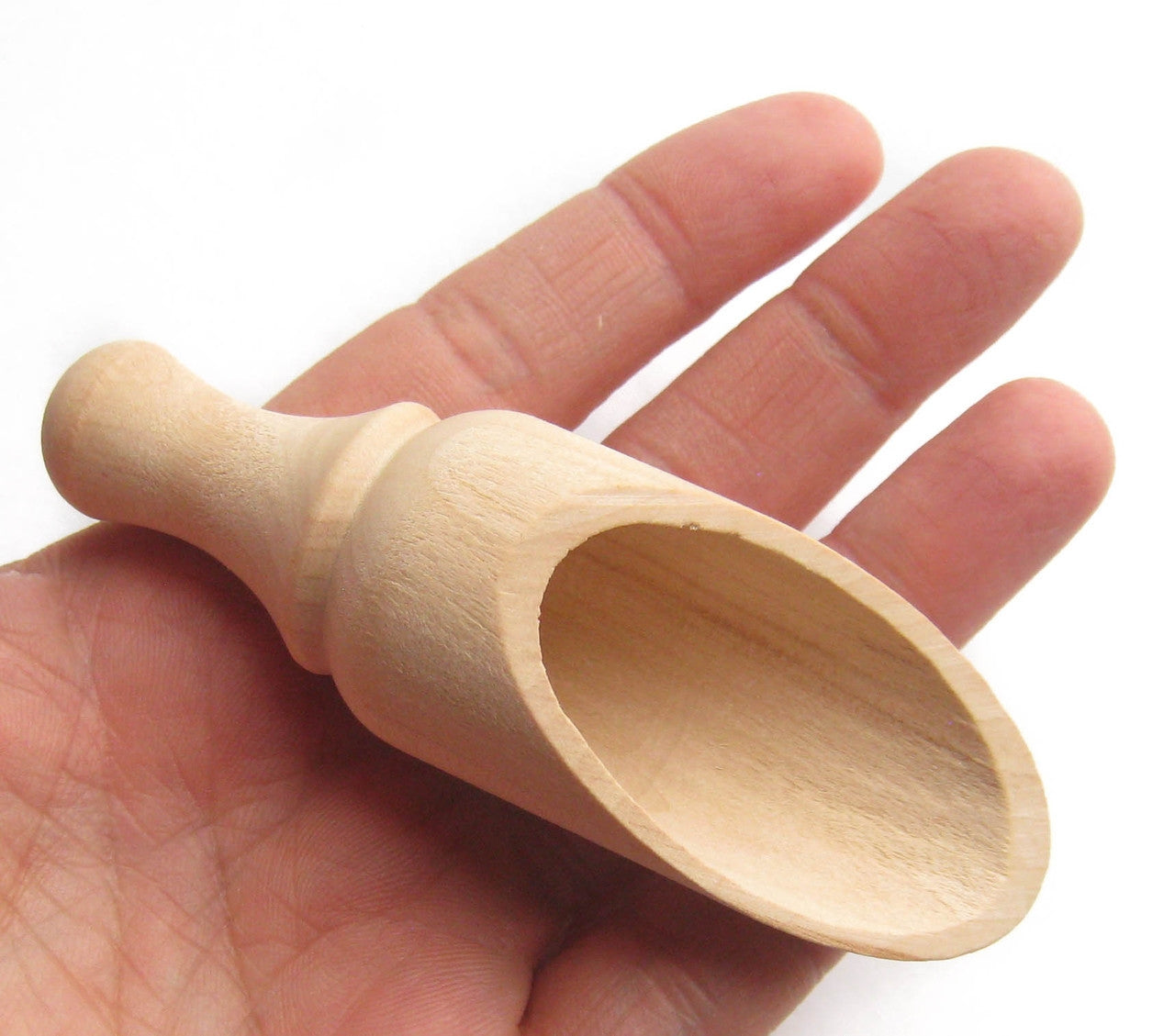 Wood Round Scoop for Bath Salts & Sugar Scrubs, 3.5 inch