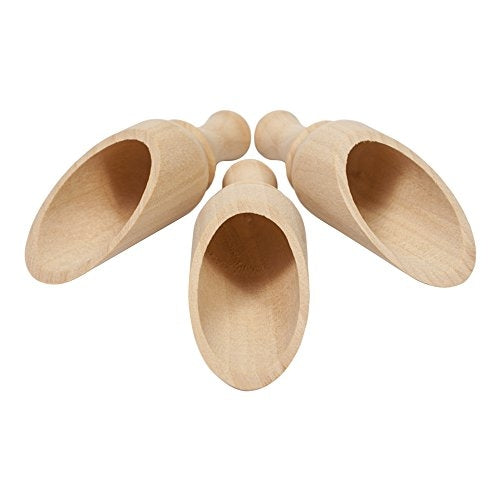 Wood Round Scoop for Bath Salts & Sugar Scrubs, 3.5 inch