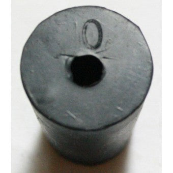 Size No. 0 - Black Rubber Stopper - 1 - Hole (Qty. 1)