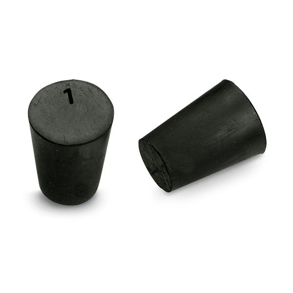 Size No. 1 - Black Rubber Stopper - Solid (Qty. 1)