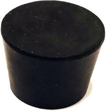 Size No. 9 - Black Rubber Stopper - Solid (Qty. 1)