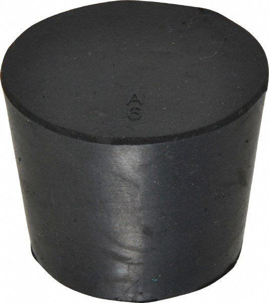 Size No. 6 - Black Rubber Stopper - Solid (Qty. 1)