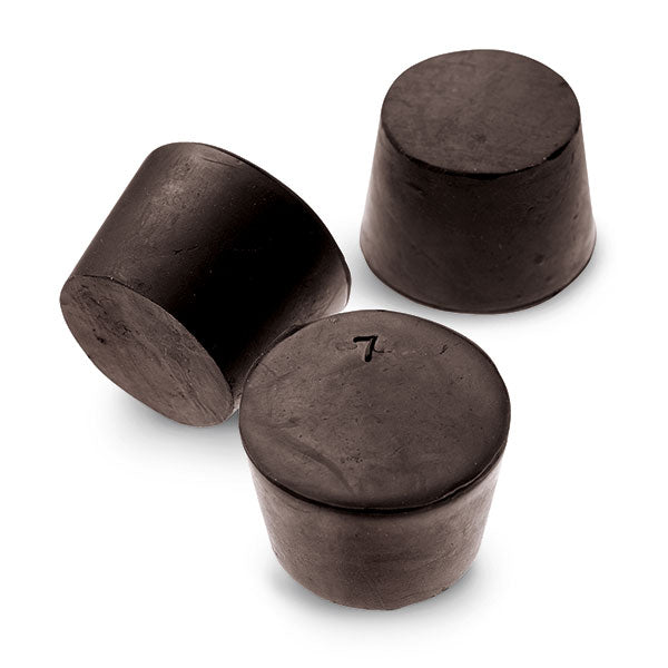 Size No. 7 - Black Rubber Stopper - Solid (Qty. 1)