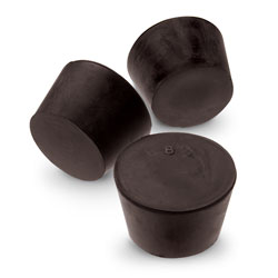Size No. 8 - Black Rubber Stopper - Solid (Qty. 1)