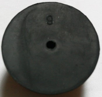 Size No. 9 - Black Rubber Stopper - 1 Hole (Qty. 1)