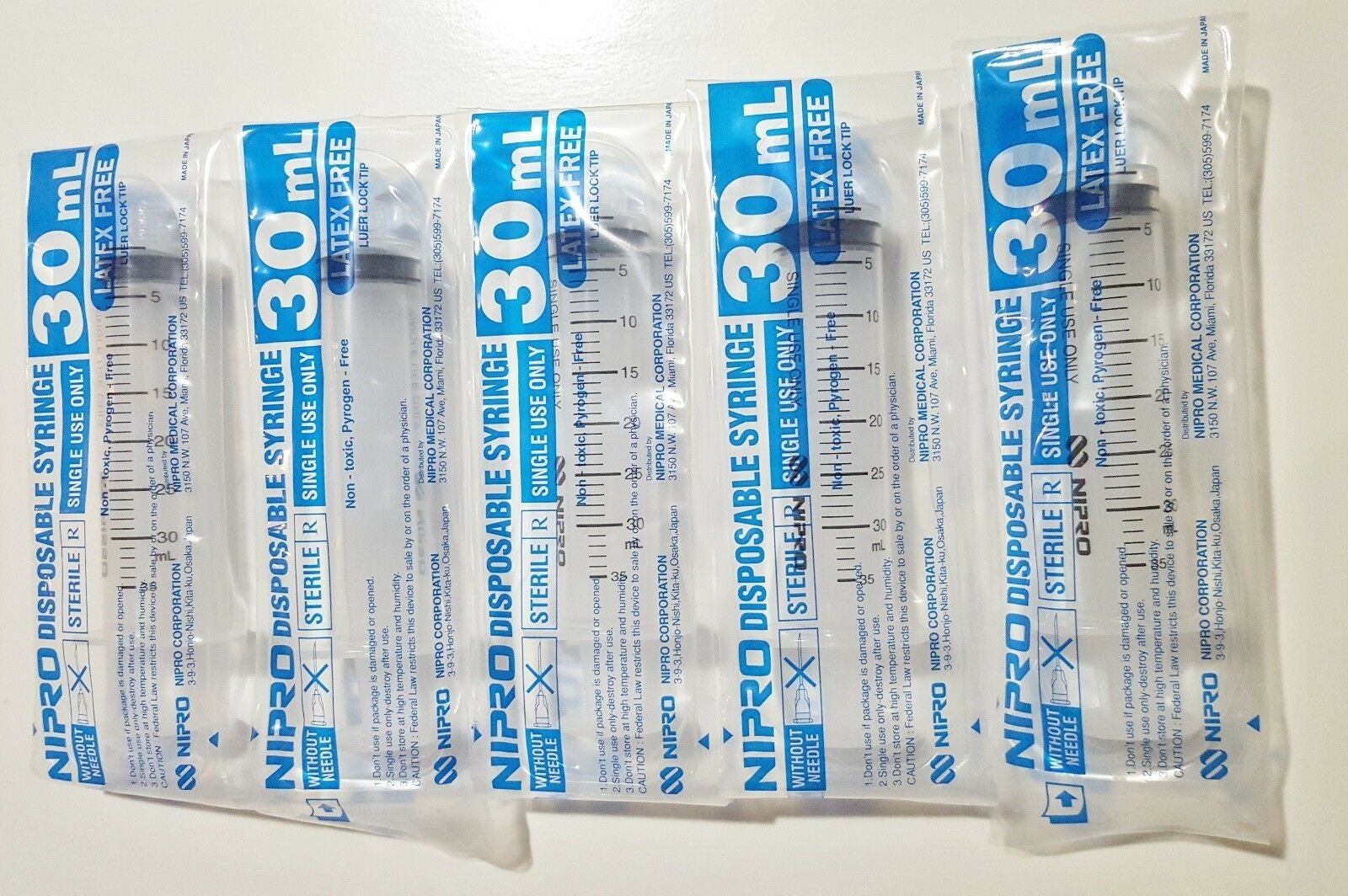 Nipro 30cc Syringe Only, Luer Lock, Box of 50