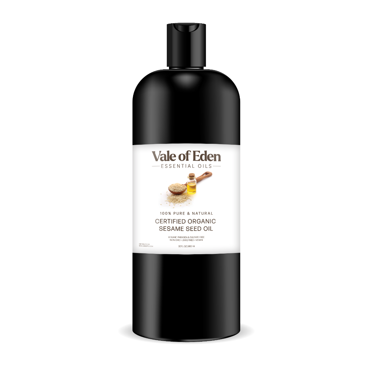 Sesame Seed Oil, 100% Certified Organic, Unrefined, Non-GMO, 32 fl oz