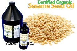 Sesame Seed Oil, 100% Certified Organic, Unrefined, 16 oz