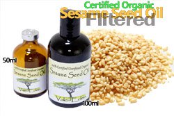 Filtered Sesame Oil, Certified Virgin Organic, 100ml