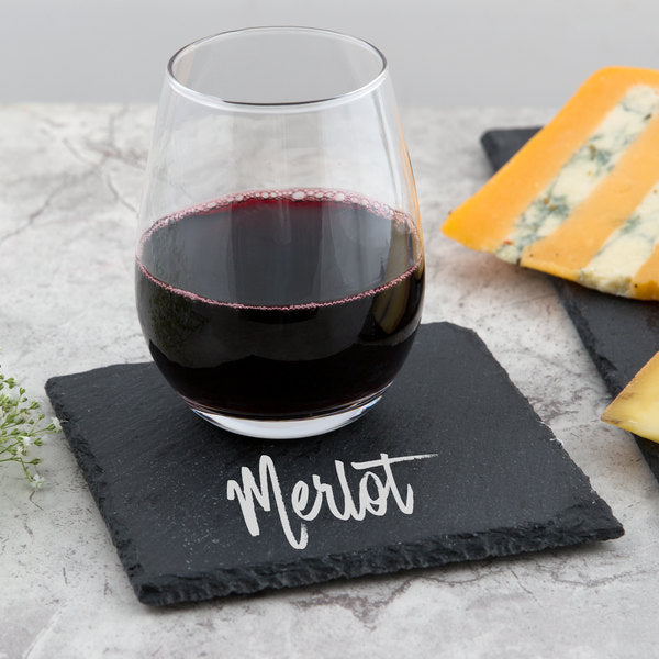 5" Square Black Slate Appetizers & Tasting Plate with Soapstone Chalk