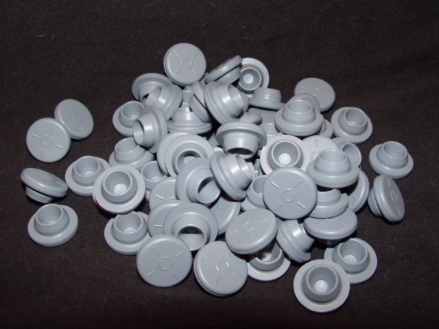 Butyl Rubber Stopper, 13mm, Gray (Qty. 25)
