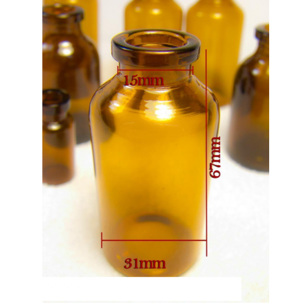 RLS 30ML Tubular Amber Glass Serum Vials by Med Lab Supply