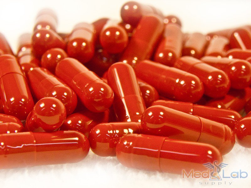 Red Empty Gelatin Capsules, Size 0
