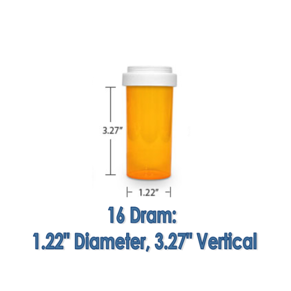 Colored Capsule Bottle - 16 Dram - Amber Colored