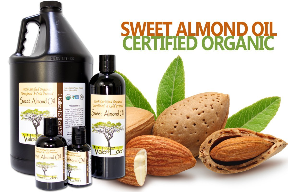 Sweet Almond Oil: Certified Organic, Cold Pressed, Non-GMO, Unrefined, Hexane Free